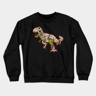 Dinosaur Wrapped In Bandages As A Mummy Costume On Halloween Crewneck Sweatshirt